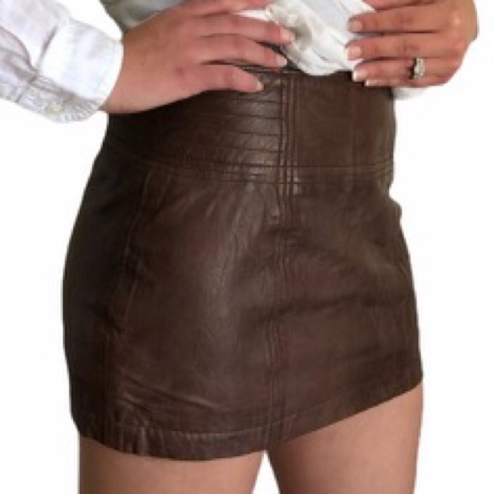 Abercrombie & Fitch Brown Leather Skirt